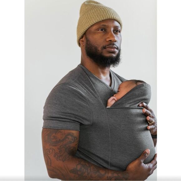 lalabu Other - Lalabu Gray Men’s Dad Shirt Wearable Baby T-Shirt Kangaroo Pouch Carrier XXL